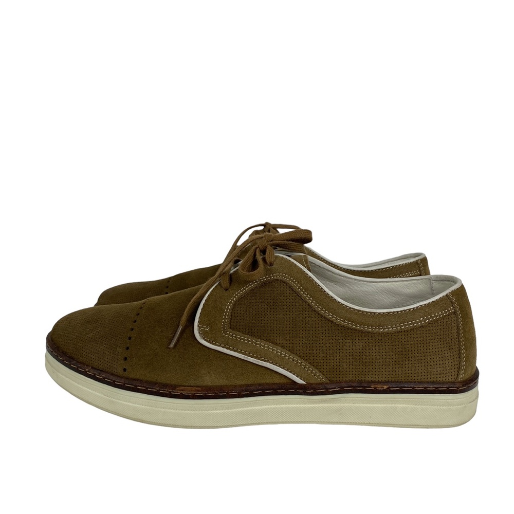 Johnston & Murphy Denby Cap Toe Shoe Camel Suede Sz. 10.5 M